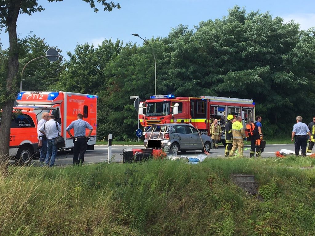 Verkehrsunfall Roller gegen PKW in Delbrück