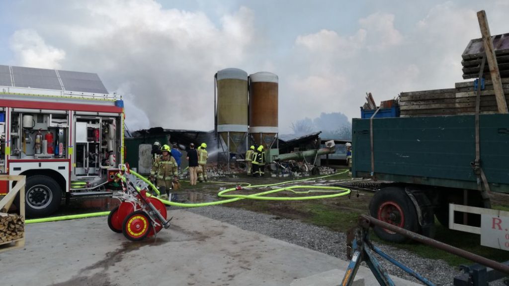 Großbrand Stallgebäude in Nordhagen