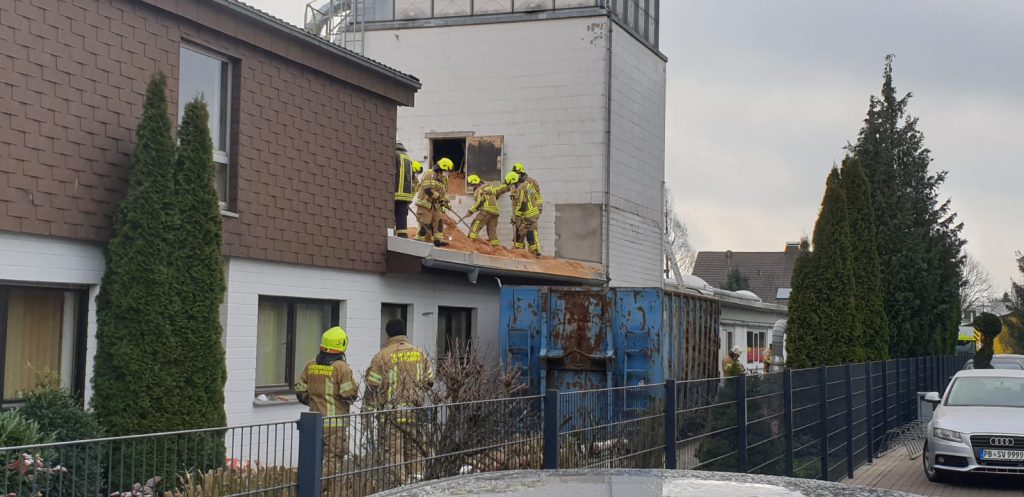 Brand in Spänebunker in Delbrück